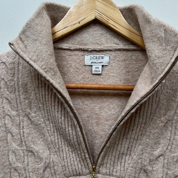 J. Crew super soft quarter zip sweater - beige - Picture 3 of 8